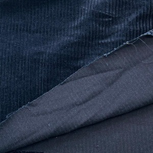 NY475◆2.4m◆綿レーヨン混太畝コーデュロイ生地◆ダークネイビーブルー
