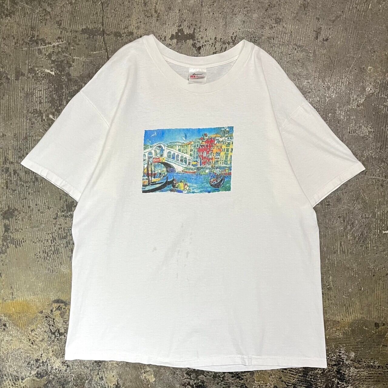 90s Hanes Art Style Print Tee USA製