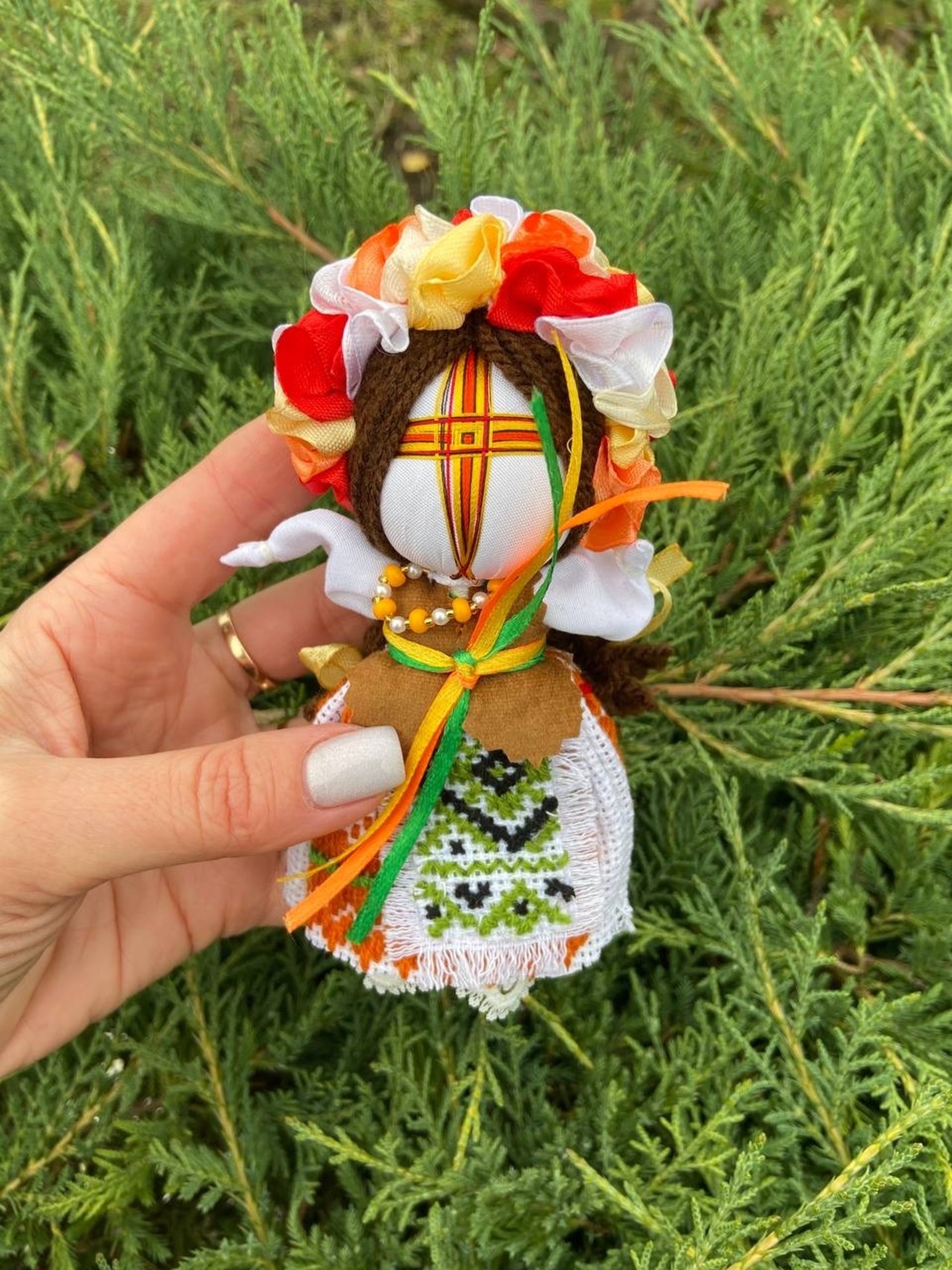 UA.Designer手作りモタンカ 14cm（ウクライナの御守り）スタンド付き - 8