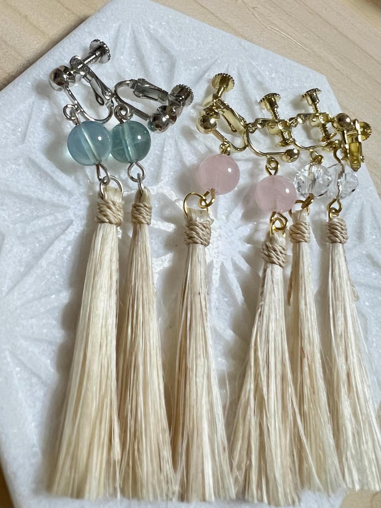 精麻ピアス・イヤリング（天然石）フルオーダー