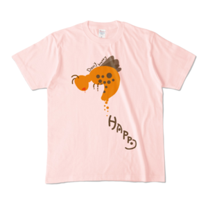 Bee happy Tシャツ　ライトピンク　pixivFACTORY