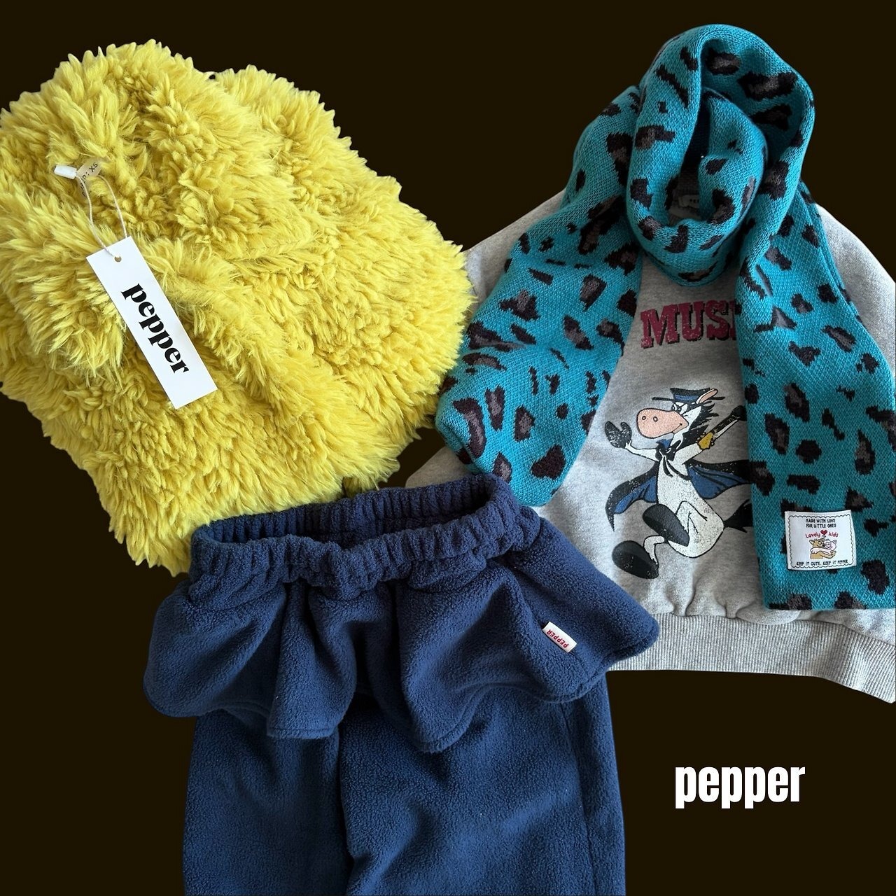 ペッパー / PEPPER / レオパードマフラー / 韓国子供服 / キッズ / 26winter〖取寄〗*FREE*