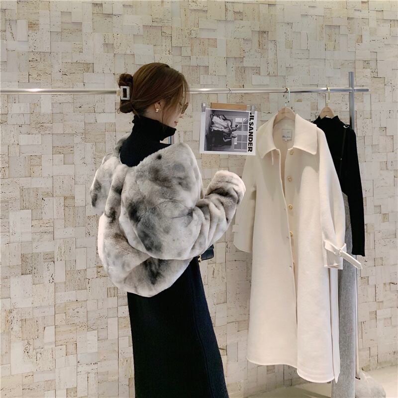 set】絶対欲しいファッション2点セットもこもこコート+ニット