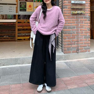 simple crew-neck knit　J00213