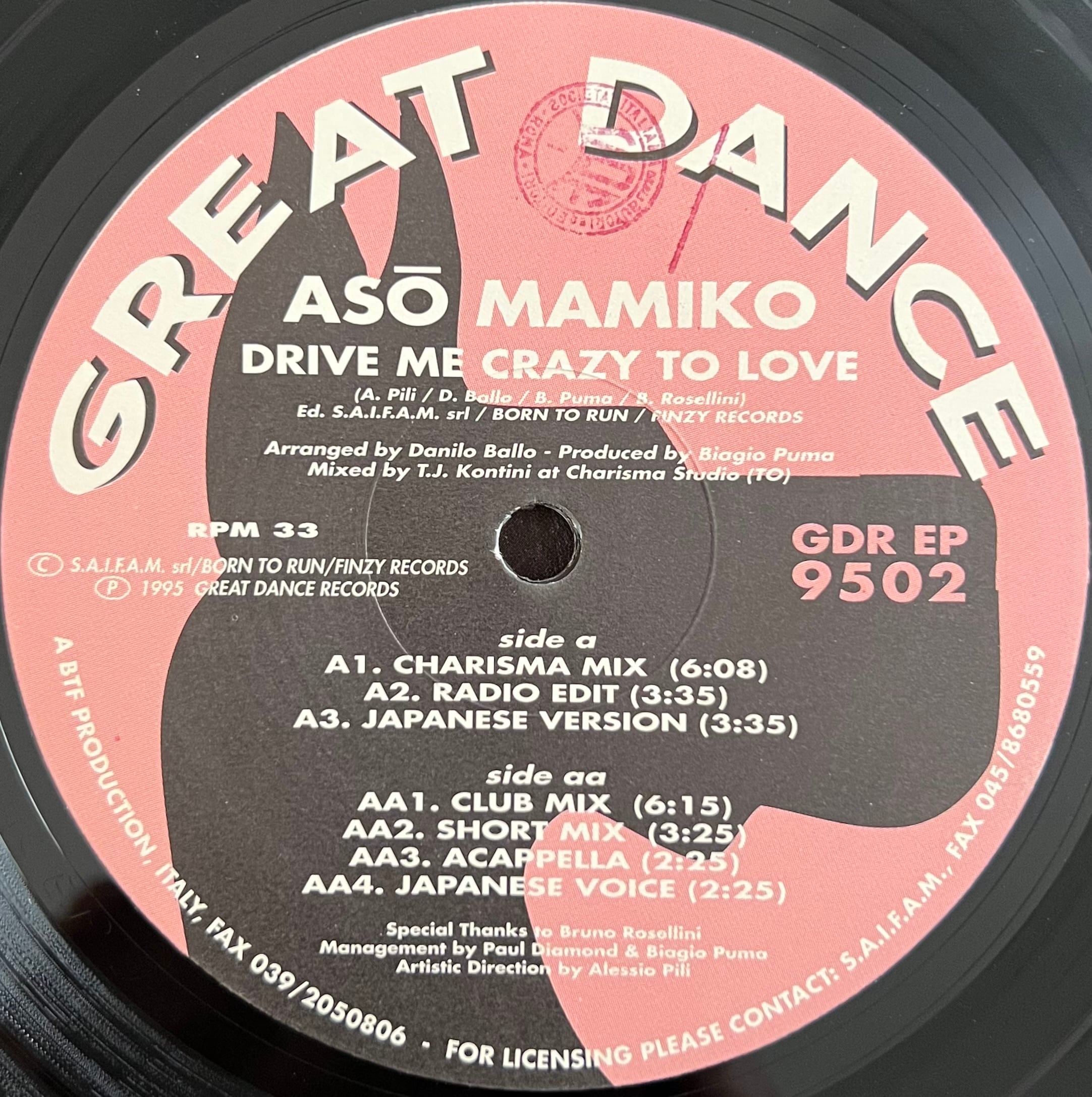 激レア aso mamiko 麻生真宮子 drive me crazy レコード 1995] Asō Mamiko – Drive Me Crazy To Love [Great Dance Records
