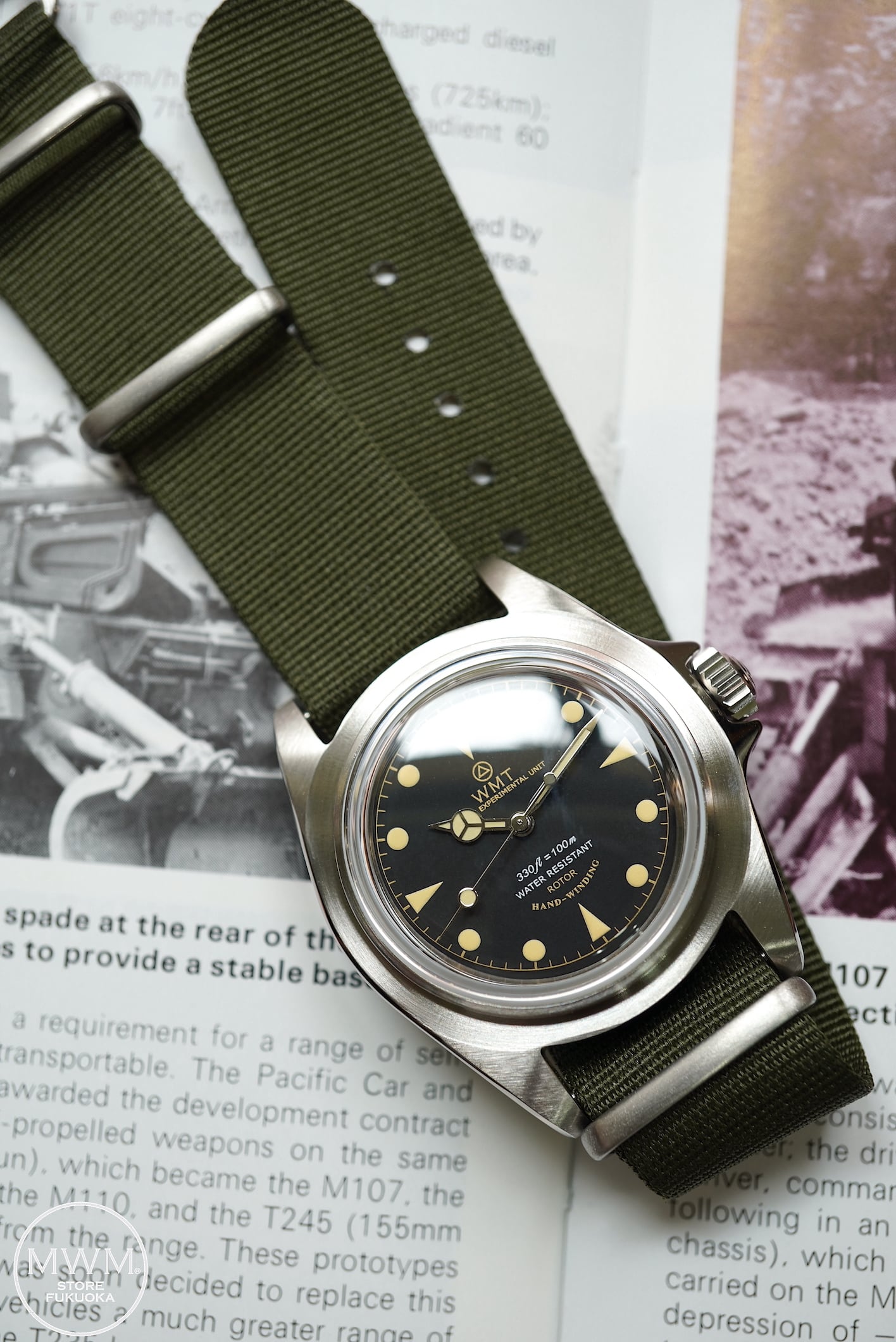 時計 WMT WATCHES ROYL MARINE Royal Marine – Black dial / Aged Edition – WMTWatch