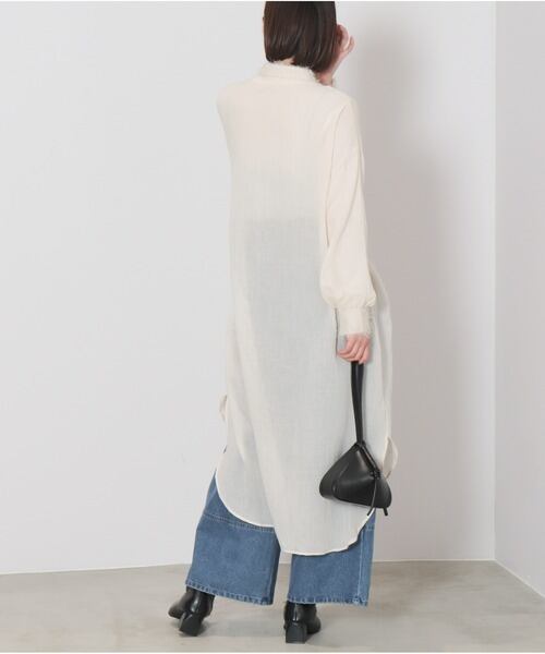 275001 フラッフィーガーゼシャツワンピース ivory | エルキカク