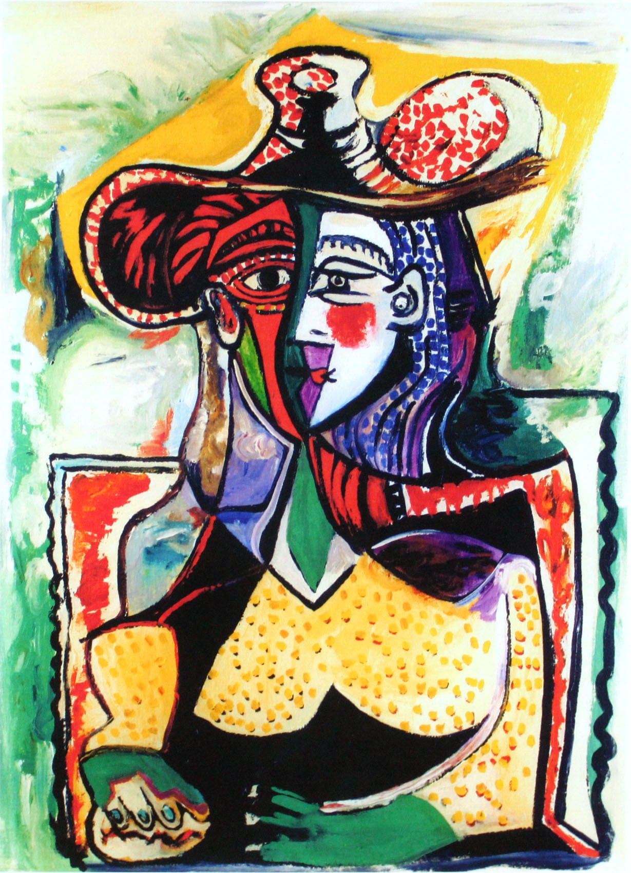 パブロ・ピカソ「女性の肖像」作品証明書・展示用フック・限定500部エディション付複製画ジークレ