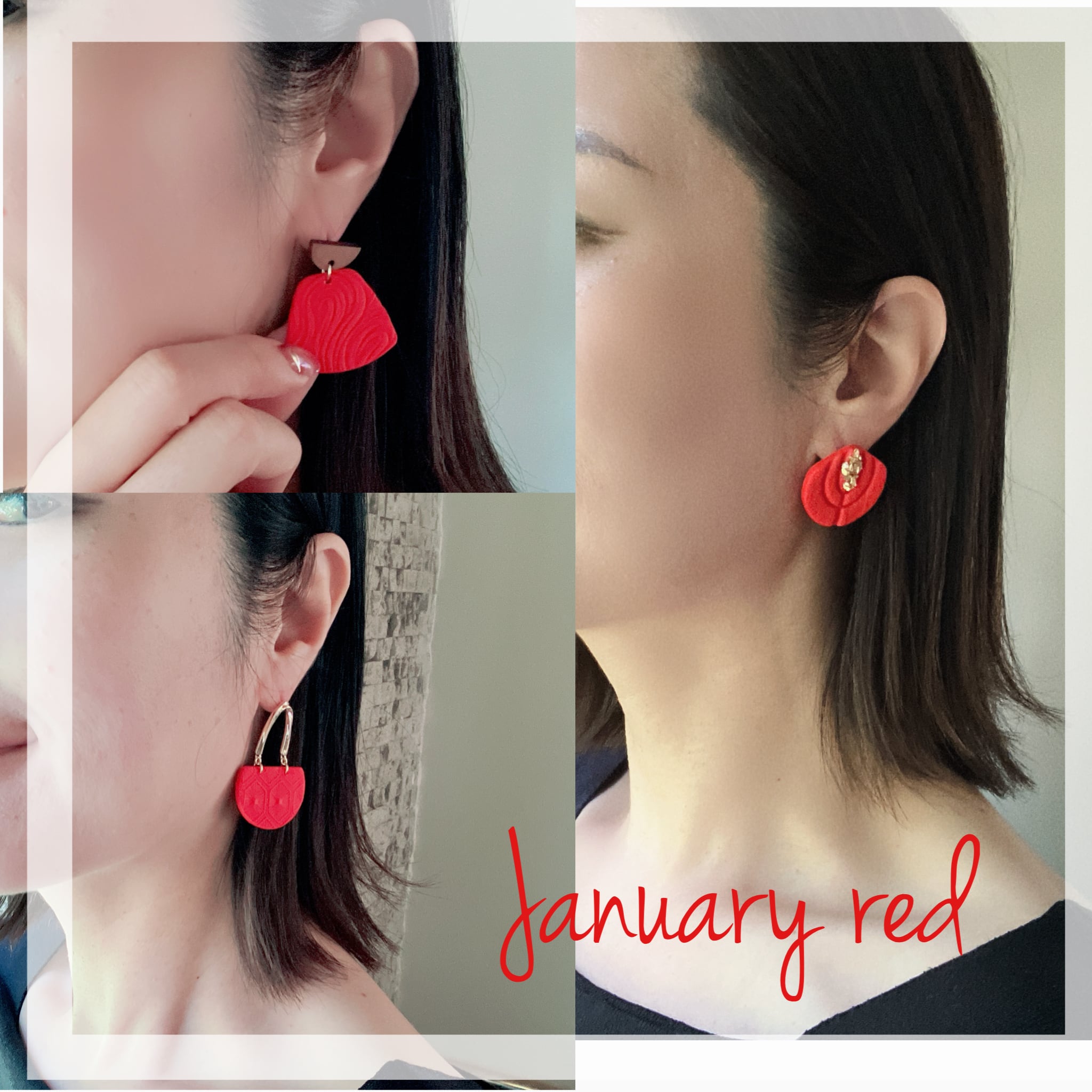 africa soil ピアス = January red