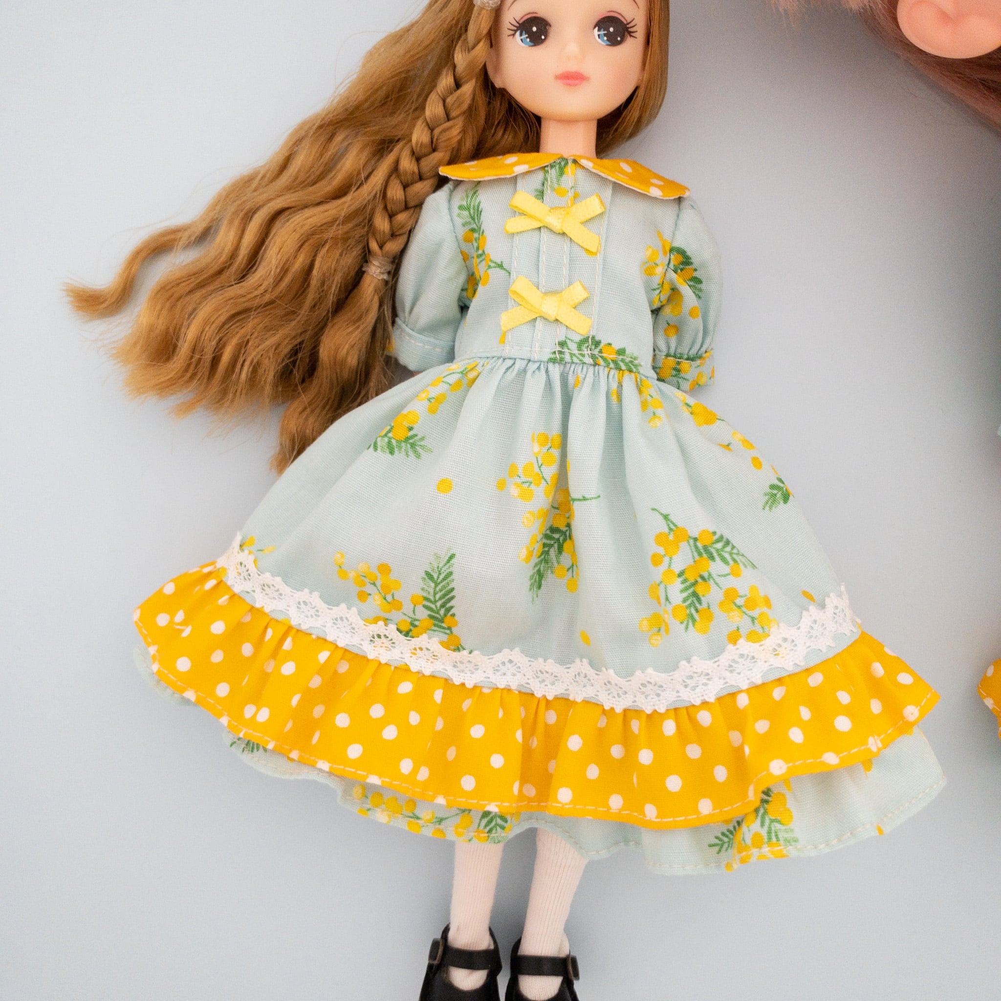 M*U様 福袋① リカちゃんサイズまとめ売り　ワンピース9点 2点セット】リカちゃんメルちゃんお揃いワンピース(黄色ドット