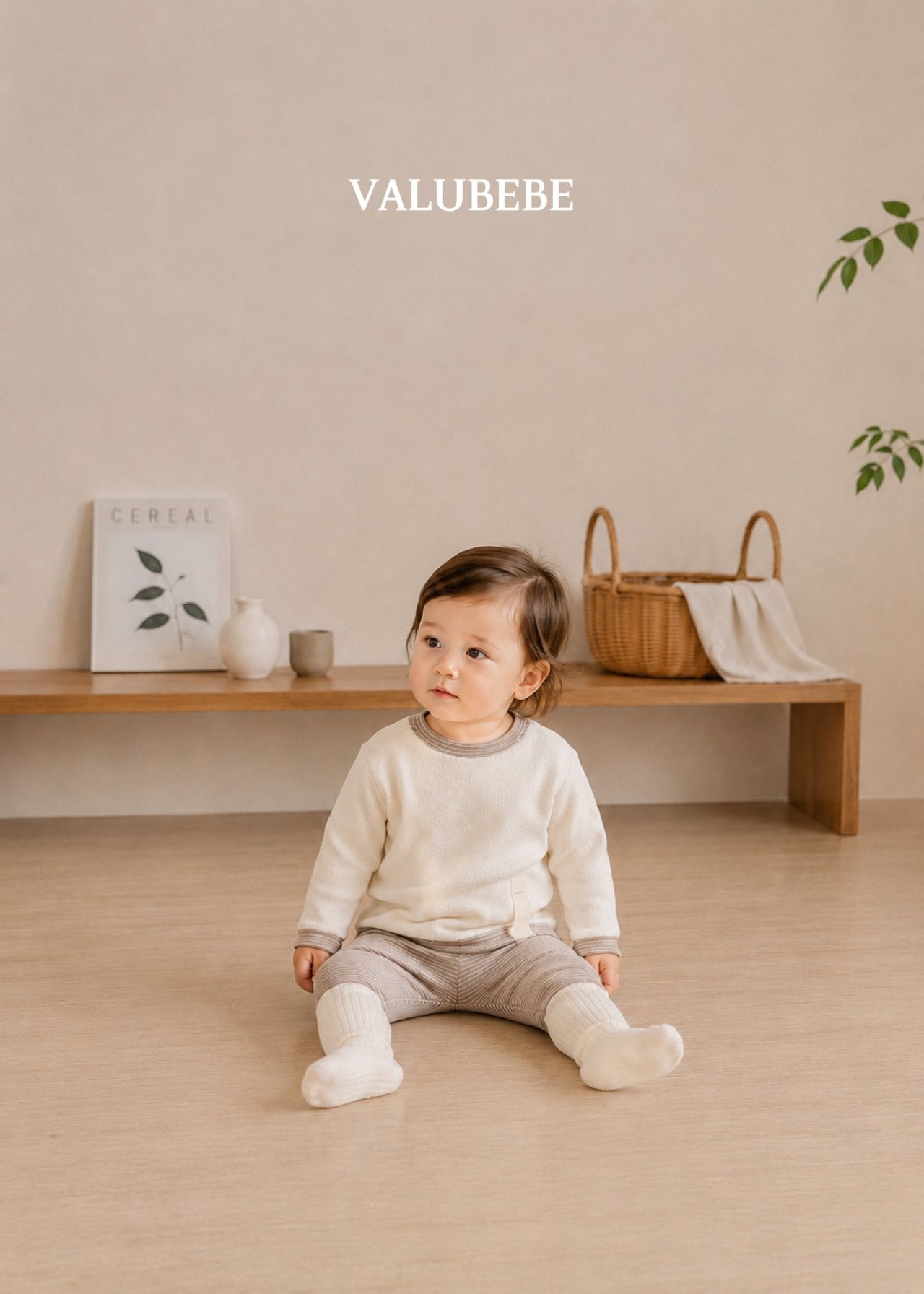 送料無料【予約】/ ウエハースストライプTシャツ/ valubebe