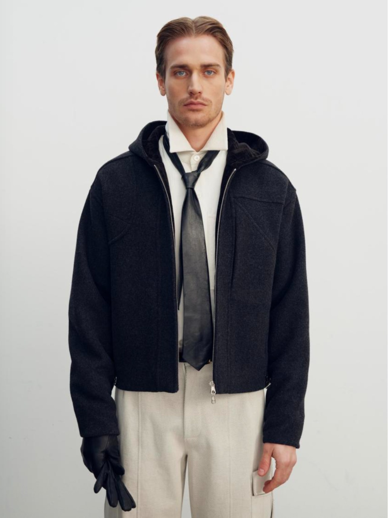 【26AW | MEN】 NULLUS ヌルス / ジャケット / WOOLEN HOODED HUNTING JACKET / NUAW26HOO001 - 1
