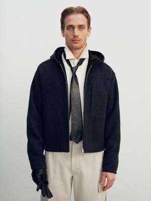 【26AW | MEN】 NULLUS ヌルス / ジャケット / WOOLEN HOODED HUNTING JACKET / NUAW26HOO001