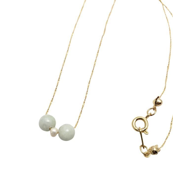 翡翠 パワーストーン ネックレス 天然石 ペンダント ひすい 淡水パール レディース かわいい 可愛い おしゃれ オシャレ 手作り ハンドメイド アクセサリー 緑 シンプル メール便 送料無料 プレゼントラッピング無料