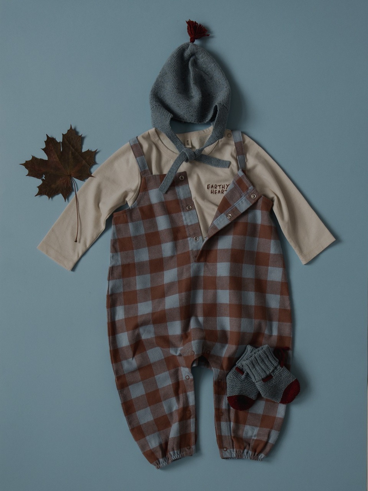 ORGANIC ZOO　Maple Gingham Salopettes
