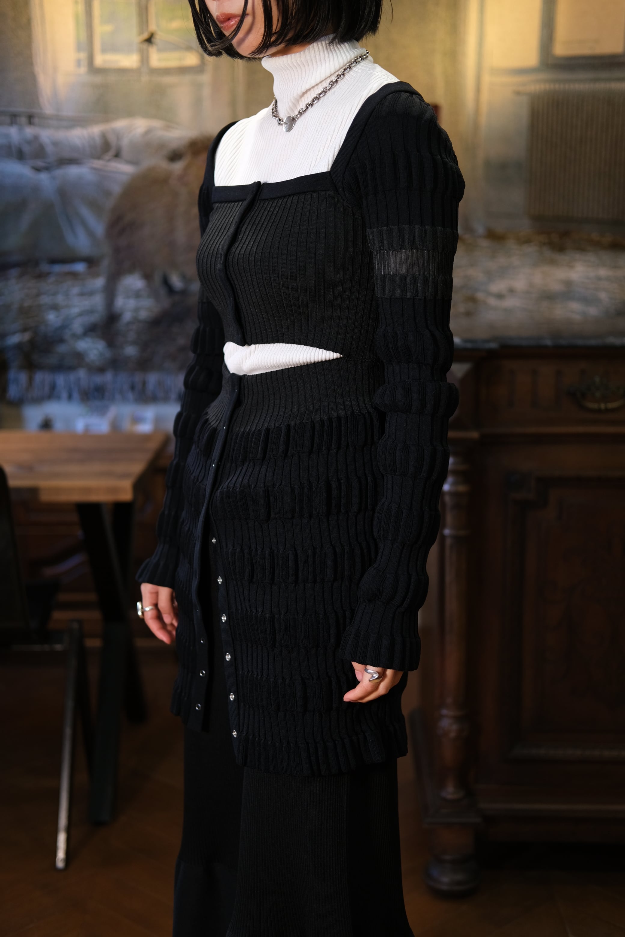 FETICO】STRIPE KNIT CARDIGAN | loop FETICO】STRIPE KNIT CARDIGAN | loop