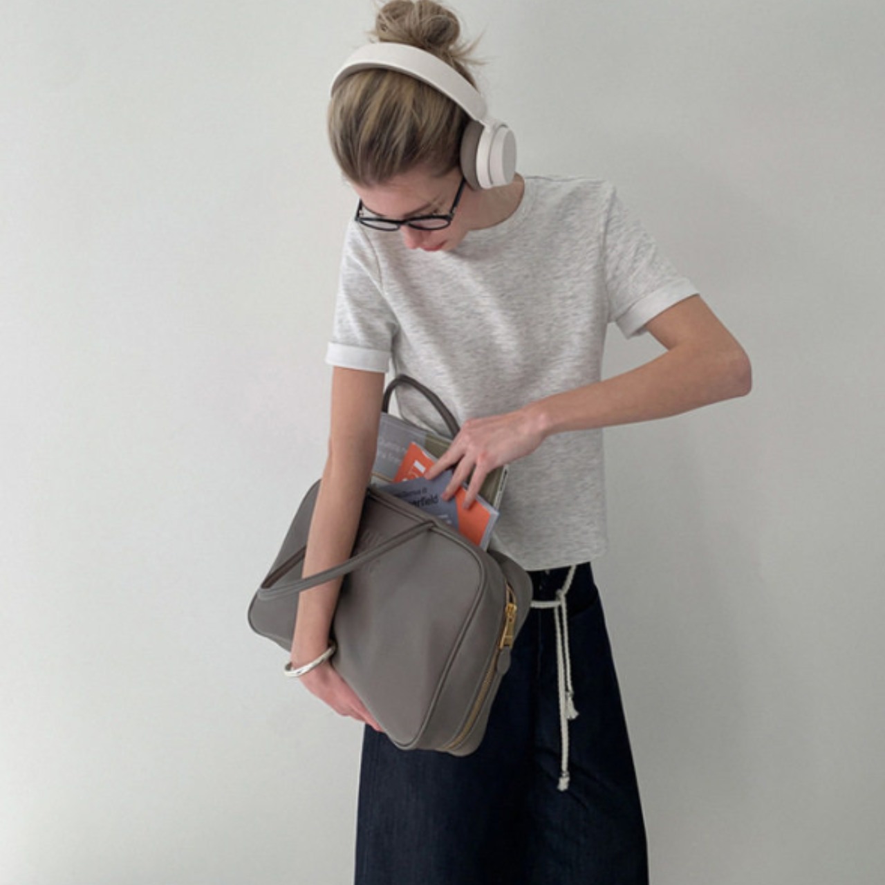 Chiné Roll Sleeve Tee F0589