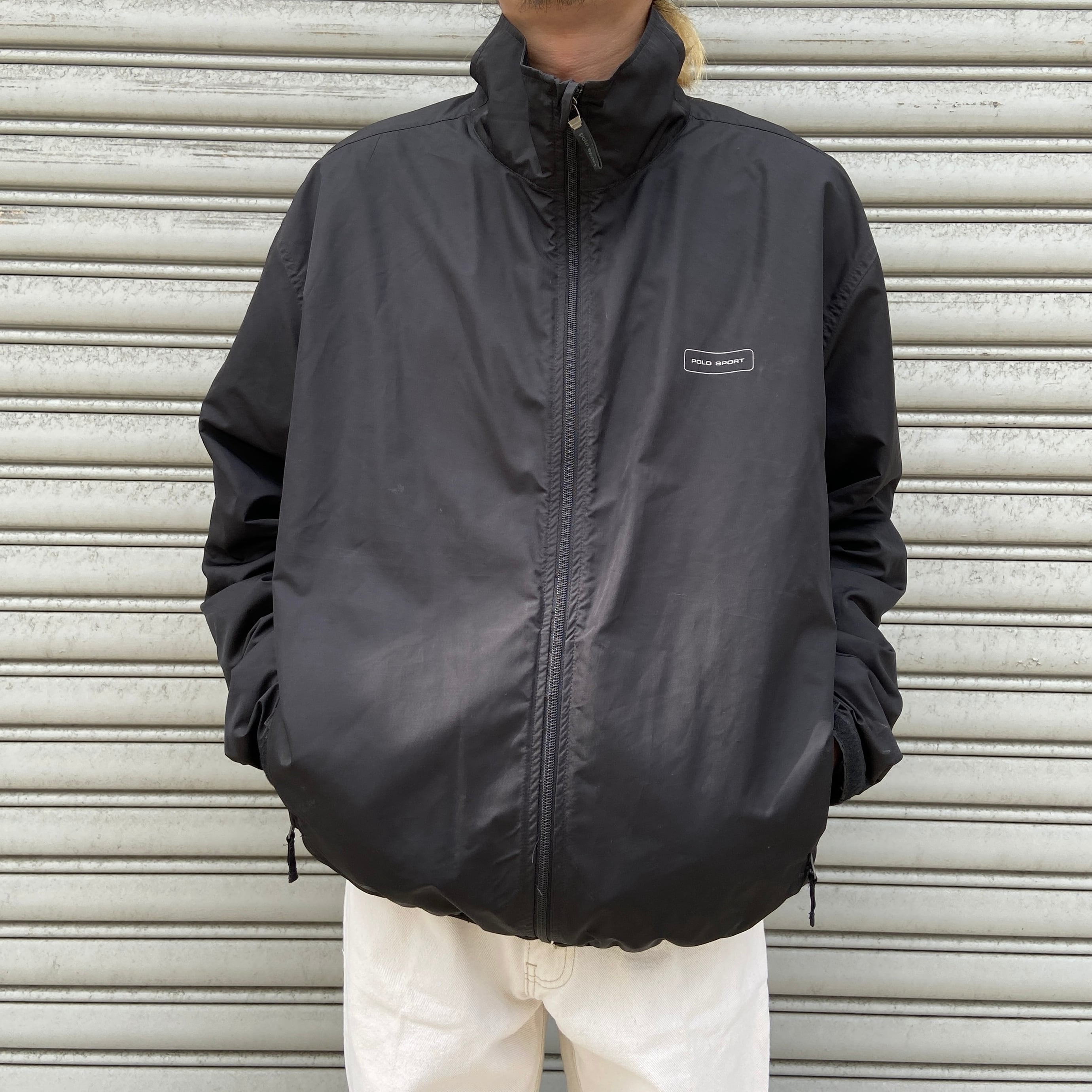 90s POLOSPORT ラルフローレン ワンポイントロゴジャケット 黒 XL