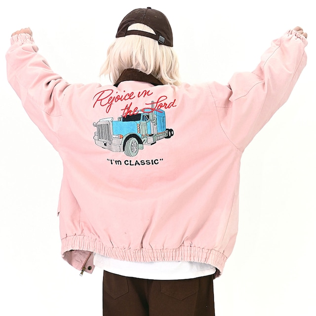 ヴィンテージトラックバックプリントブルゾン R01310