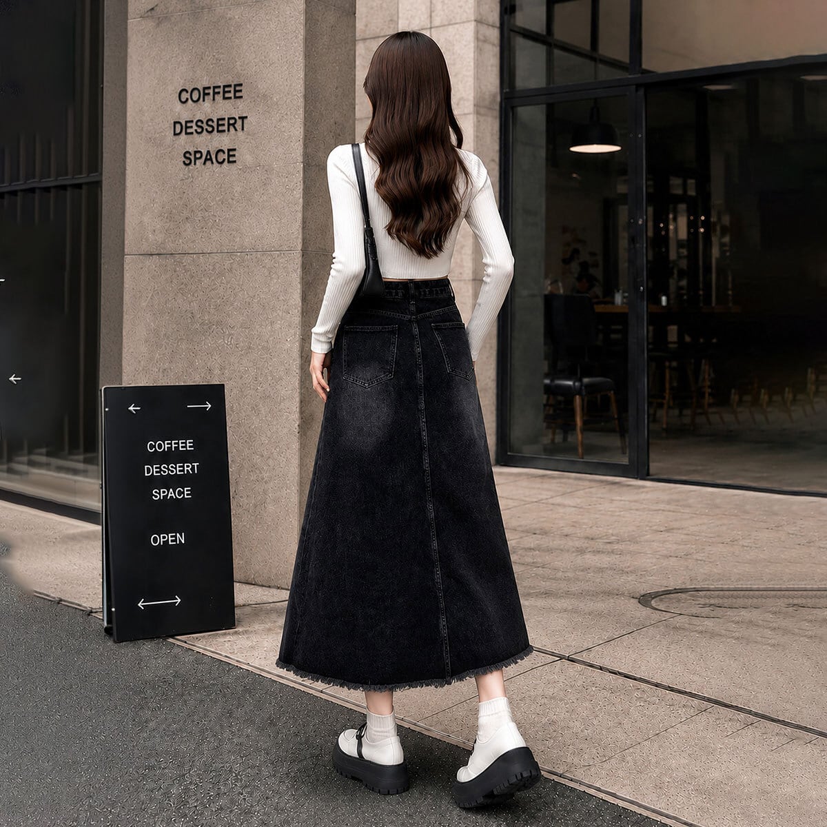 デニム ロングスカート レディース 韓国 ヴィンテージ 大人 カジュアル