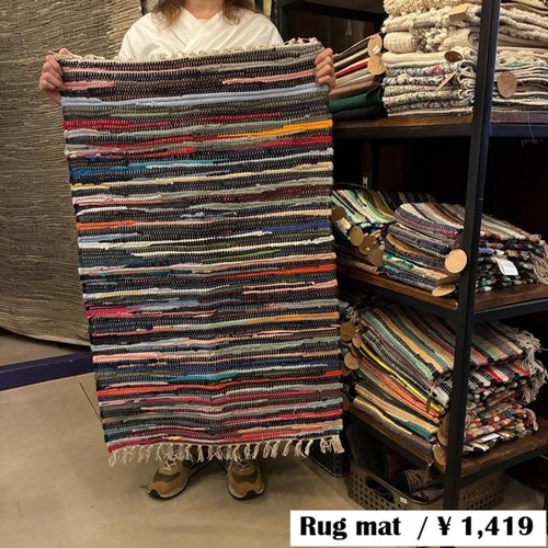 India Recycled sari chindi rug mat　インド　リサイクルサリーチンディラグマット　60×90cm　玄関マット　ミニマット　アソート　カラフル　マルチカラー