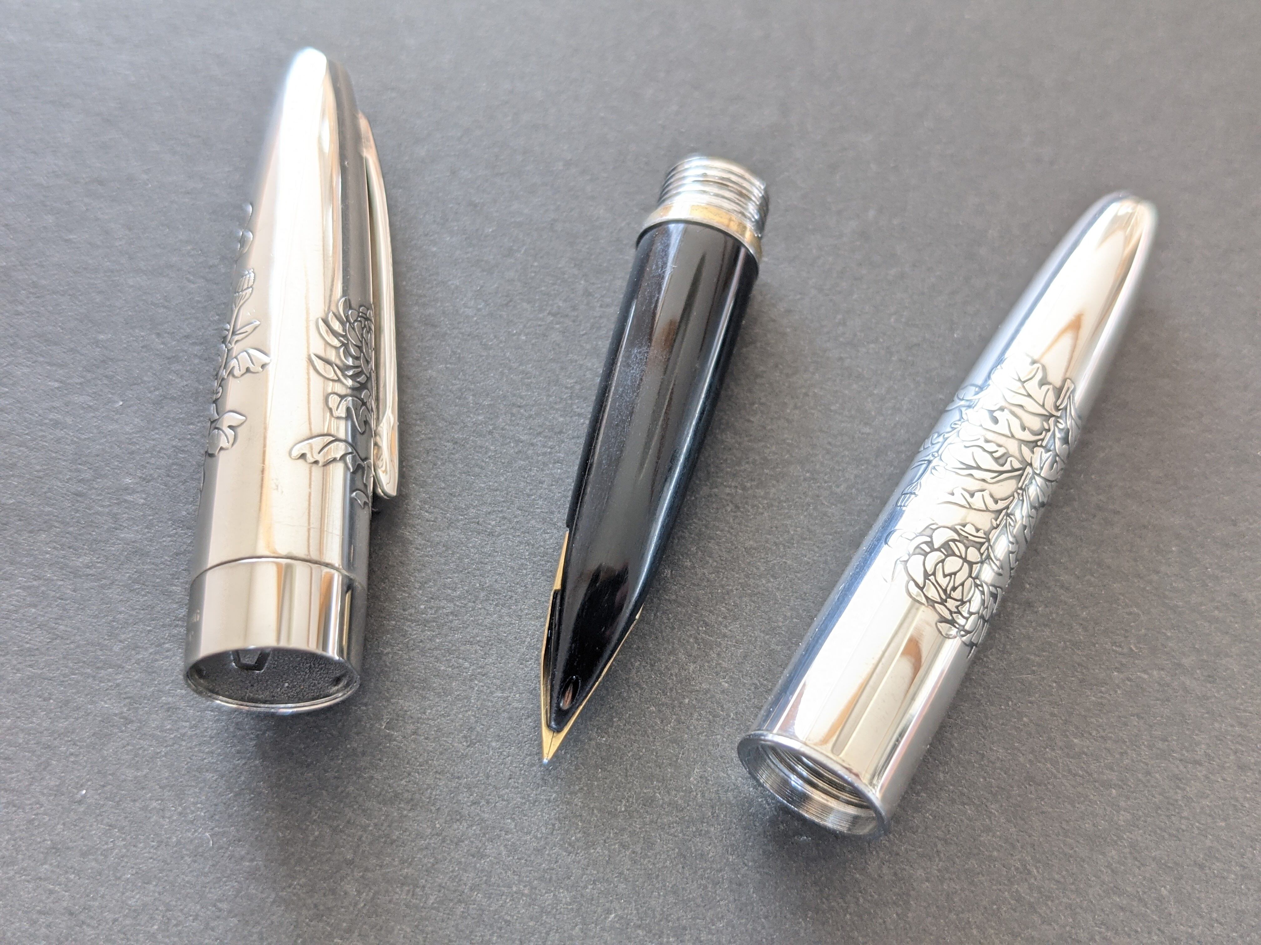 パイロット万年筆18K、スターリングシルバー、菊 【公式通販】
