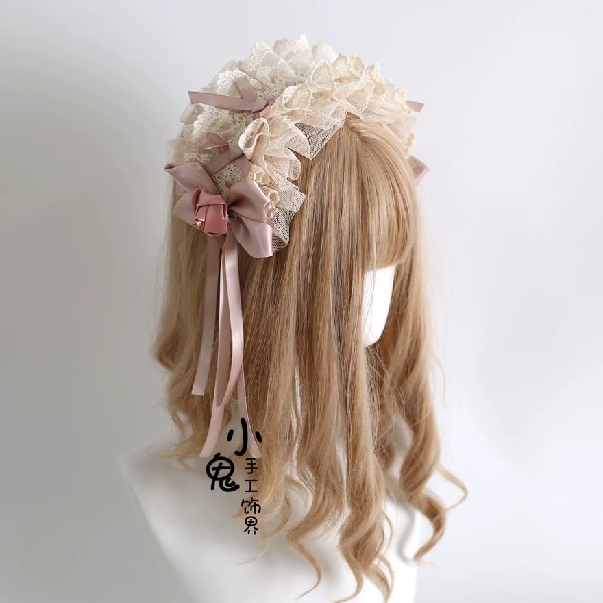 ロリータファッション 甘ロリ シャンパン花飾りヘッドドレス お茶会小物