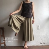 A HOPE HEMP バンブーギャザーワイドパンツ