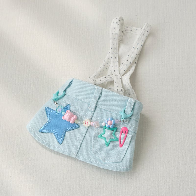 M/即納【It’s Sunny Outside】Candy Pop Overall Skirt (SodaBlue)