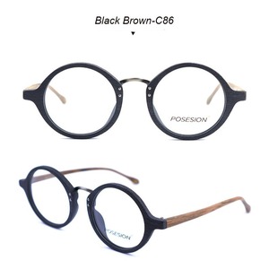 Wood Grain Metal Bridge Glasses -round- / ウッド グレイン メタル ブリッジ メガネ -ラウンド-