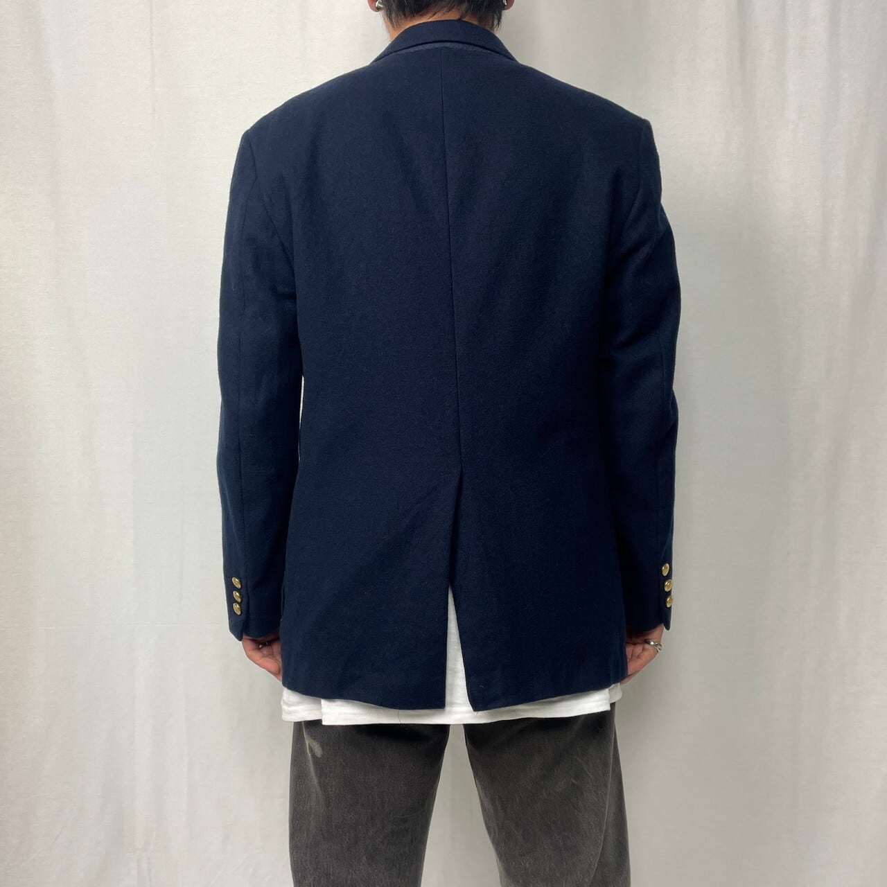 Mサイズ美品】BYRON 紺ブレ 金ボタン テーラードジャケット 日本製 