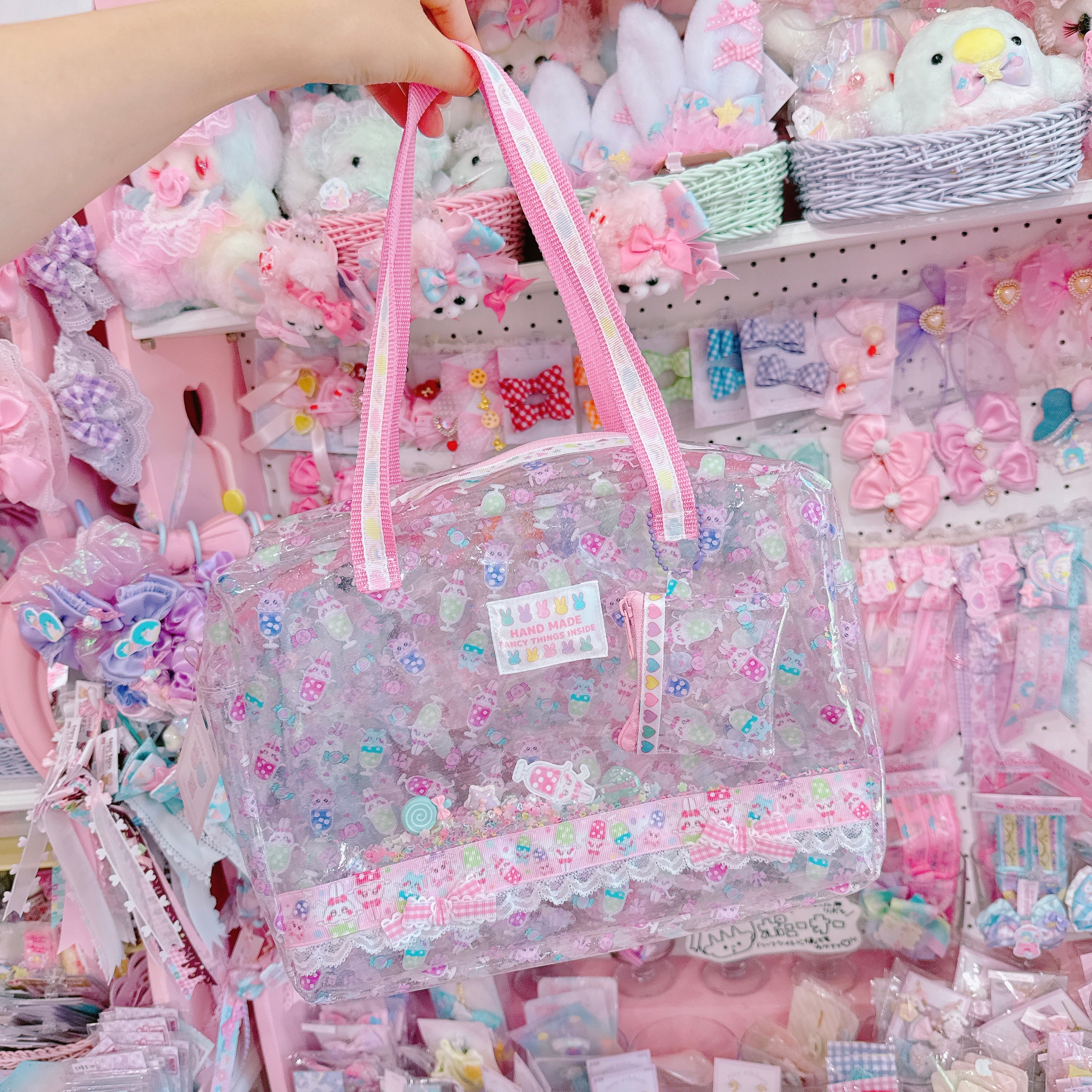 【E7】136-3ミニポーチ付きビニールバッグ