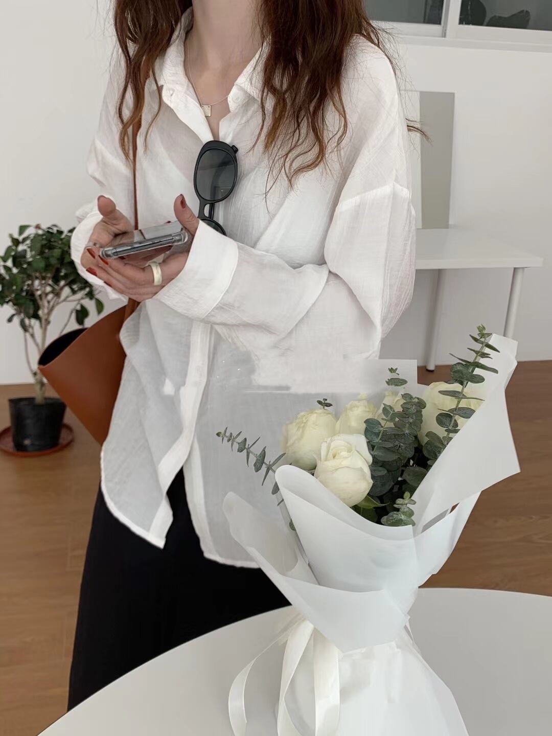 オーバーシルエット シアーシャツ　AJ2205-620