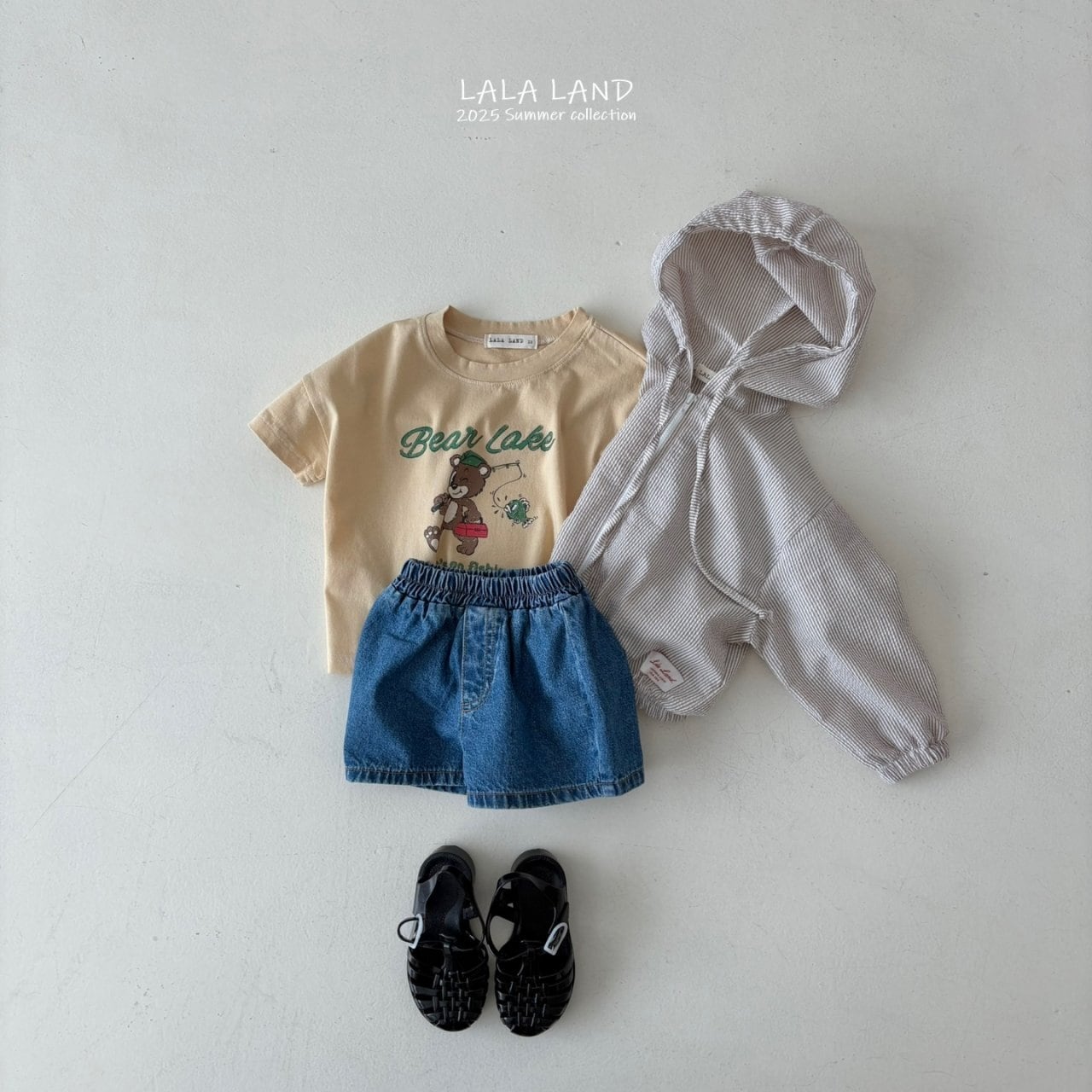 即納】LALA LAND ) Fishing bear T (kids) ♡ | Moon port