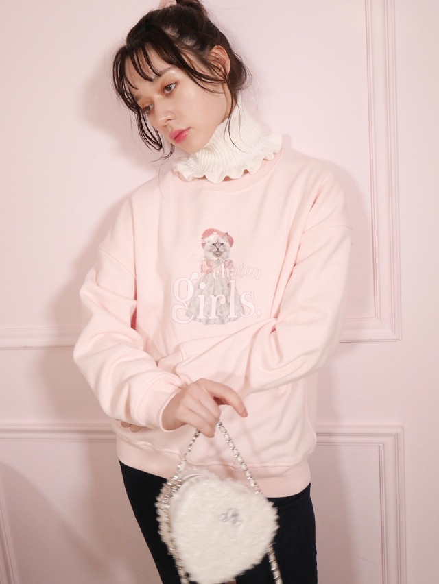 chaton girls sweat "Orla" -pink-