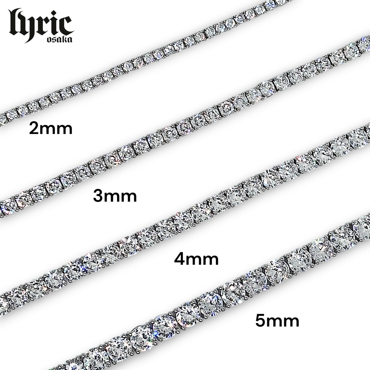 2mm 55cm  luxury tennis necklace silver