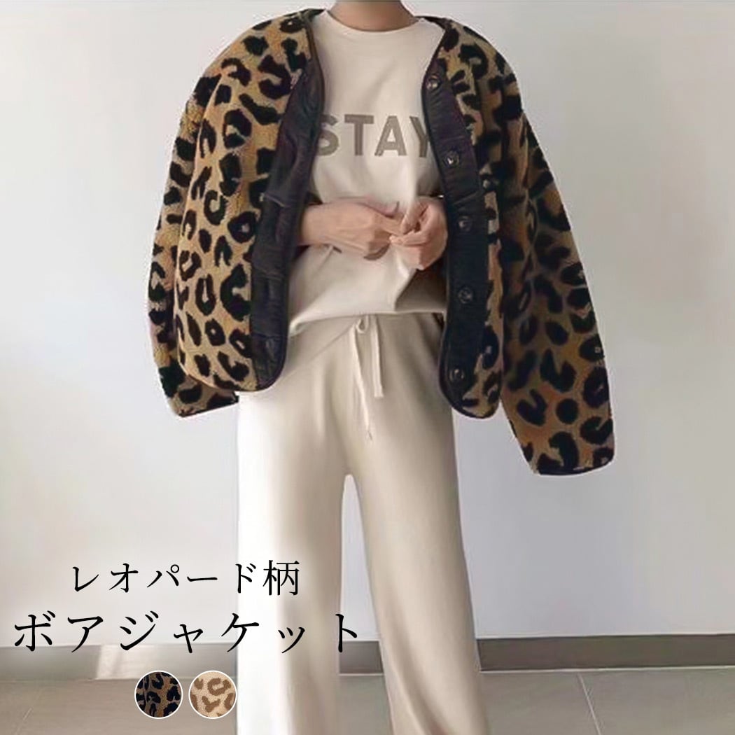 STYLENANDA フェイクファーヒョウ柄コート