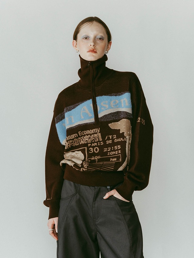 Concept Jacquard Knit / BROWN