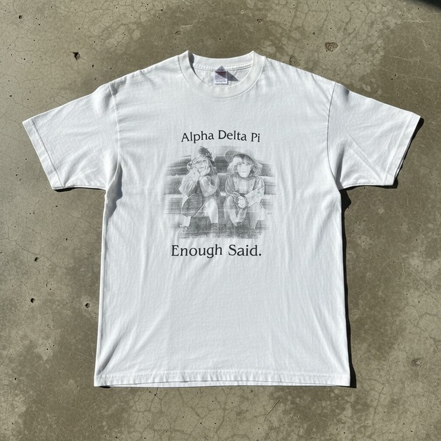 90s USA製 Alpha Delta Pi ソロリティ カレッジ グラフィック アートTシャツ