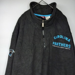 90s　NFL　ハーフジップ　フリース　アノラック　パンサーズ　刺繍ロゴ　裏起毛