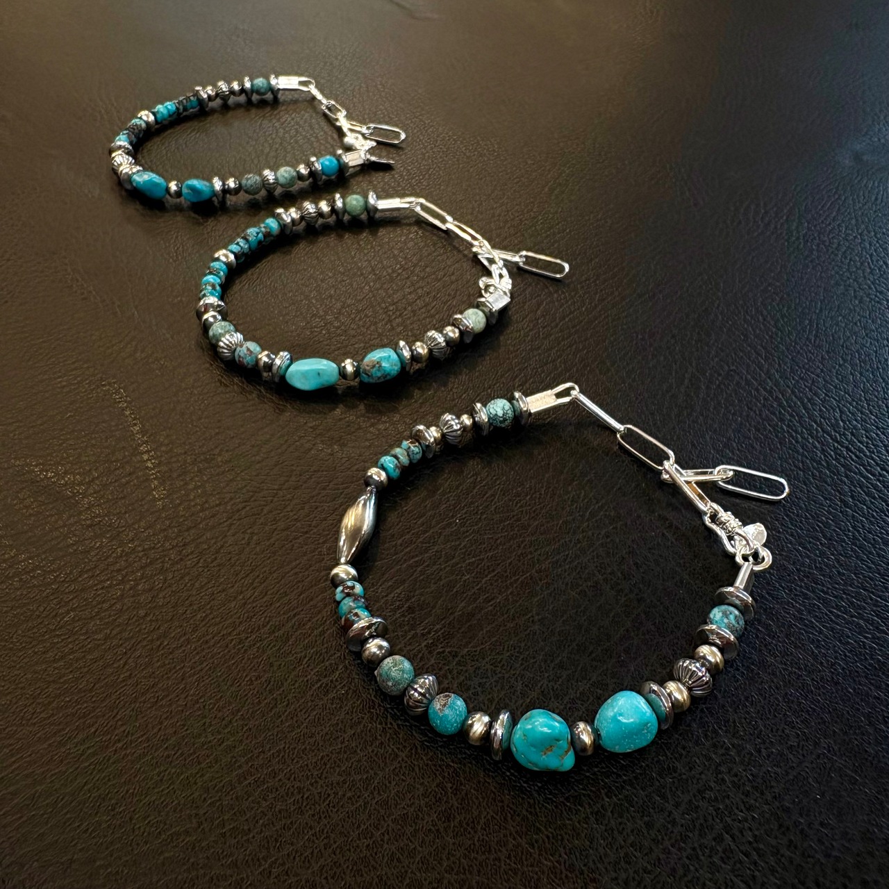 ブライト（Bright）ブレスレット（Wave All Turquoise) 15〜20cm - 3