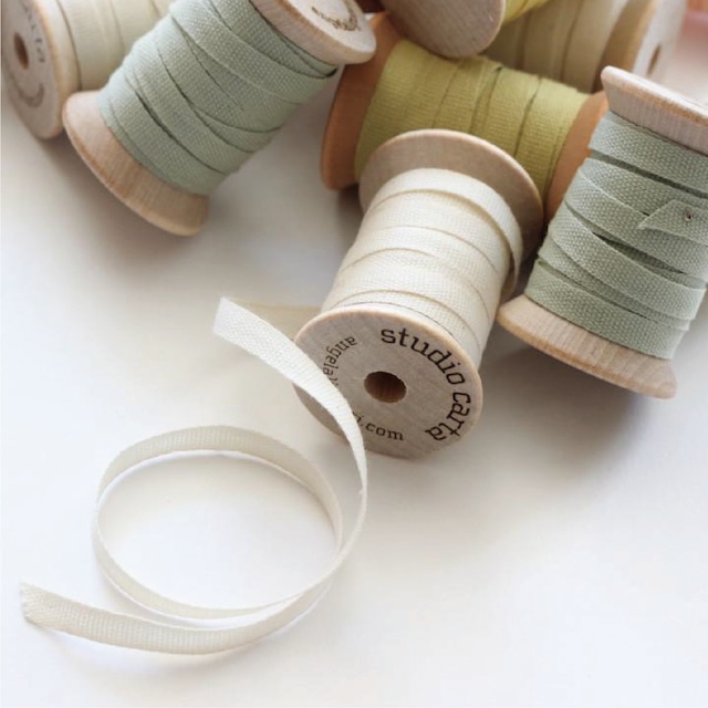 Wood Spool of 5 yards Cotton Ribbons【Studio Carta】/コットンリボン  スタジオカルタ