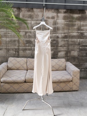 gather satin camisole onepiece（ivory）