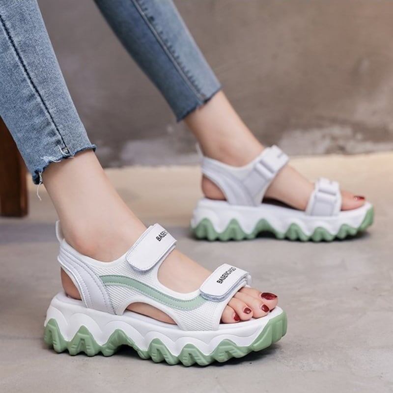 2色 サンダル 厚底 l スポサン カジュアル かわいい おしゃれ バイカラー シューズ 靴 スポーツサンダル 歩きやすい ダブルベルト マジックテー 送料無料】 2色 サンダル 厚底 l スポサン カジュアル かわいい