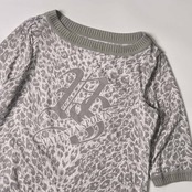 VALENZA SPORTS バレンザスポーツ アニマル柄 レオパード ラインストーン 七分袖 五分袖 シャツ カットソー 40/グレー系 レディース