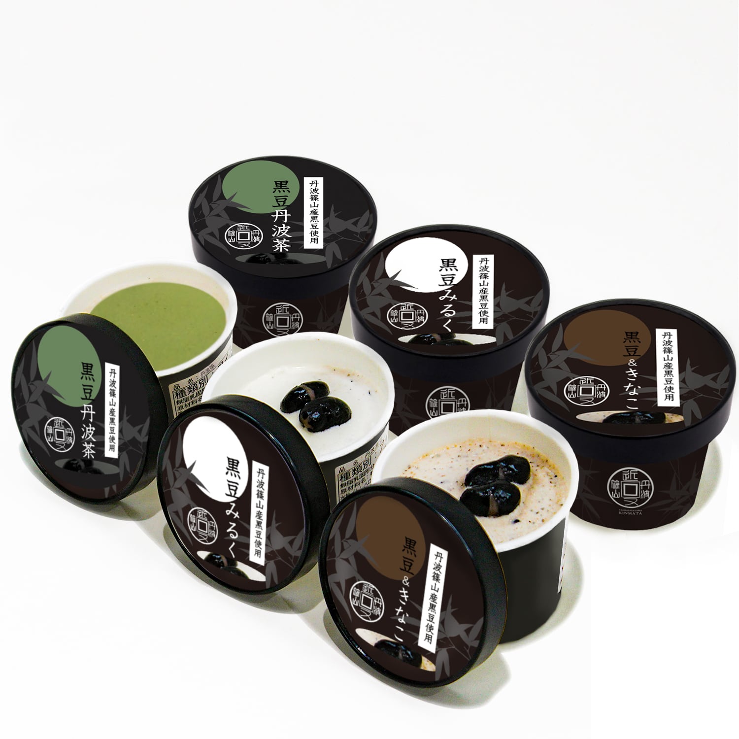 送料無料】丹波篠山近又 黒豆ときなこ、丹波茶のアイスクリーム 6個