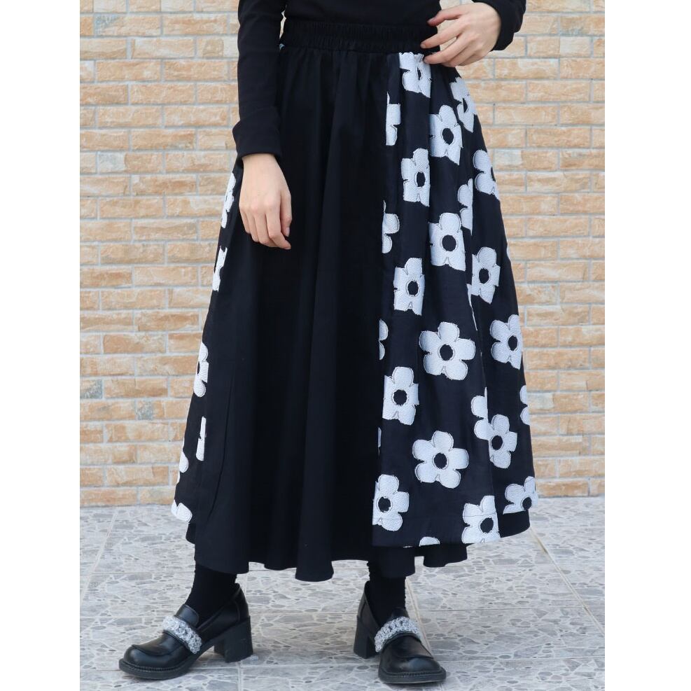 ＊ flower print long skirt