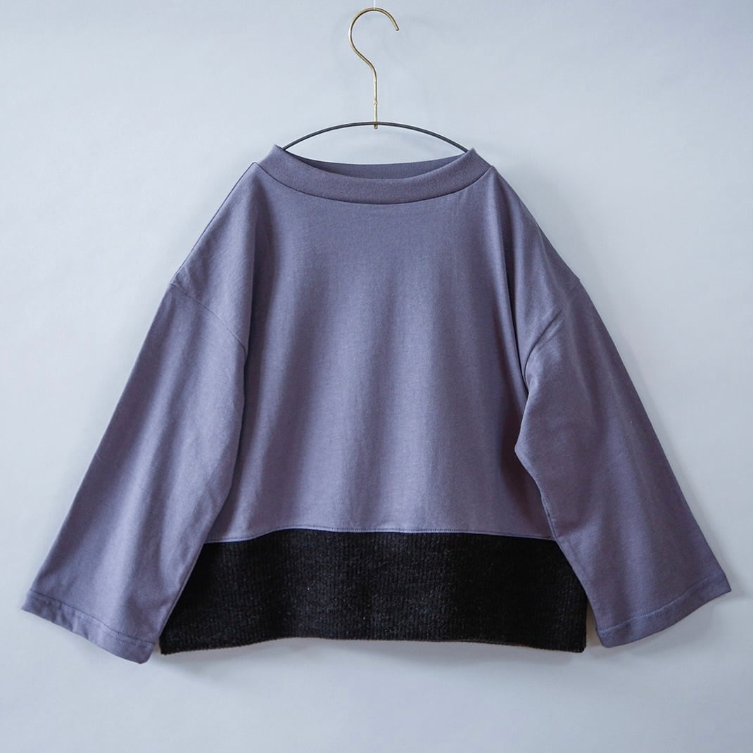 《michirico 2022AW》Low high neck pullover / charcoal / S・M