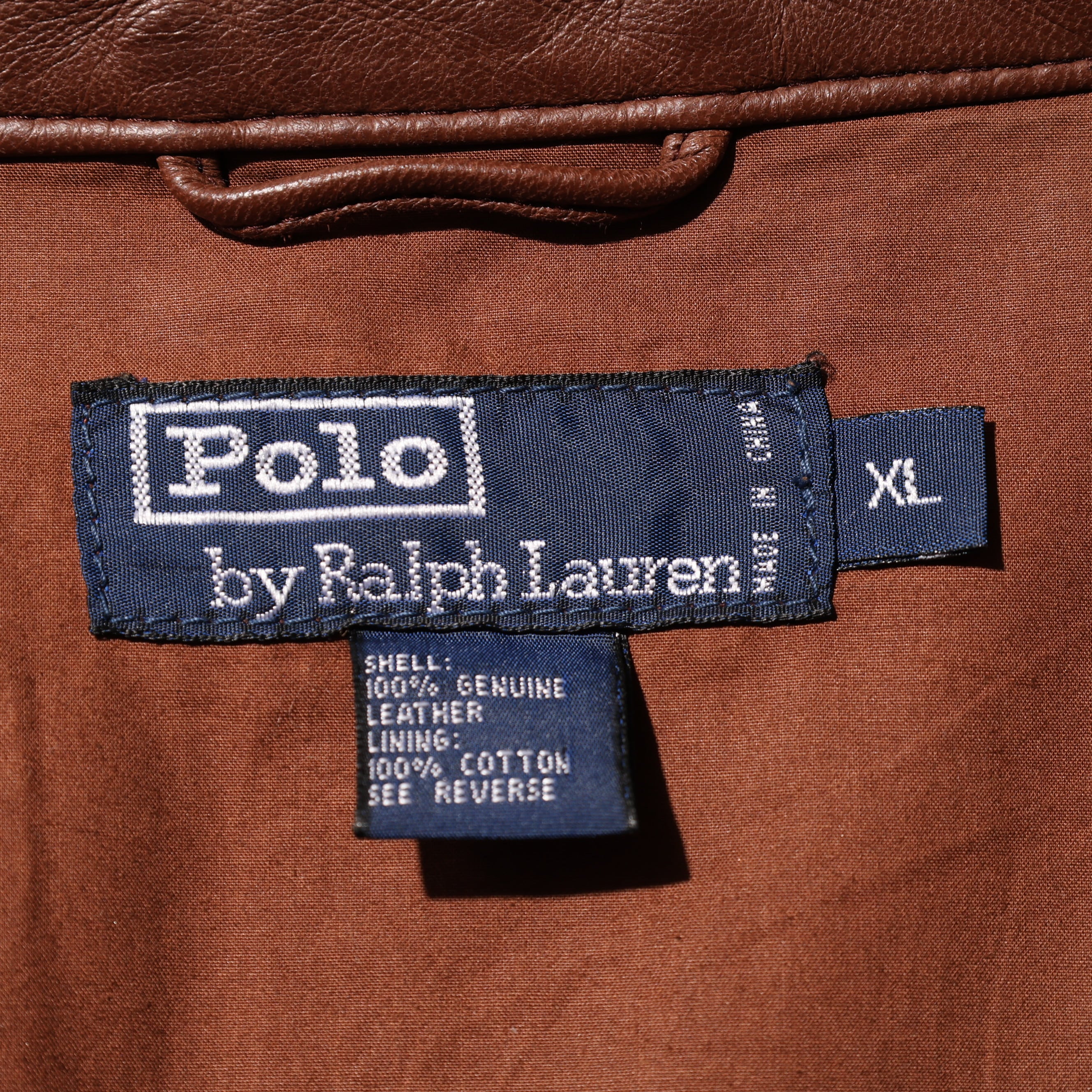 美品 XL ポニー無し Polo Ralph Lauren ラムスキン レザージャケット