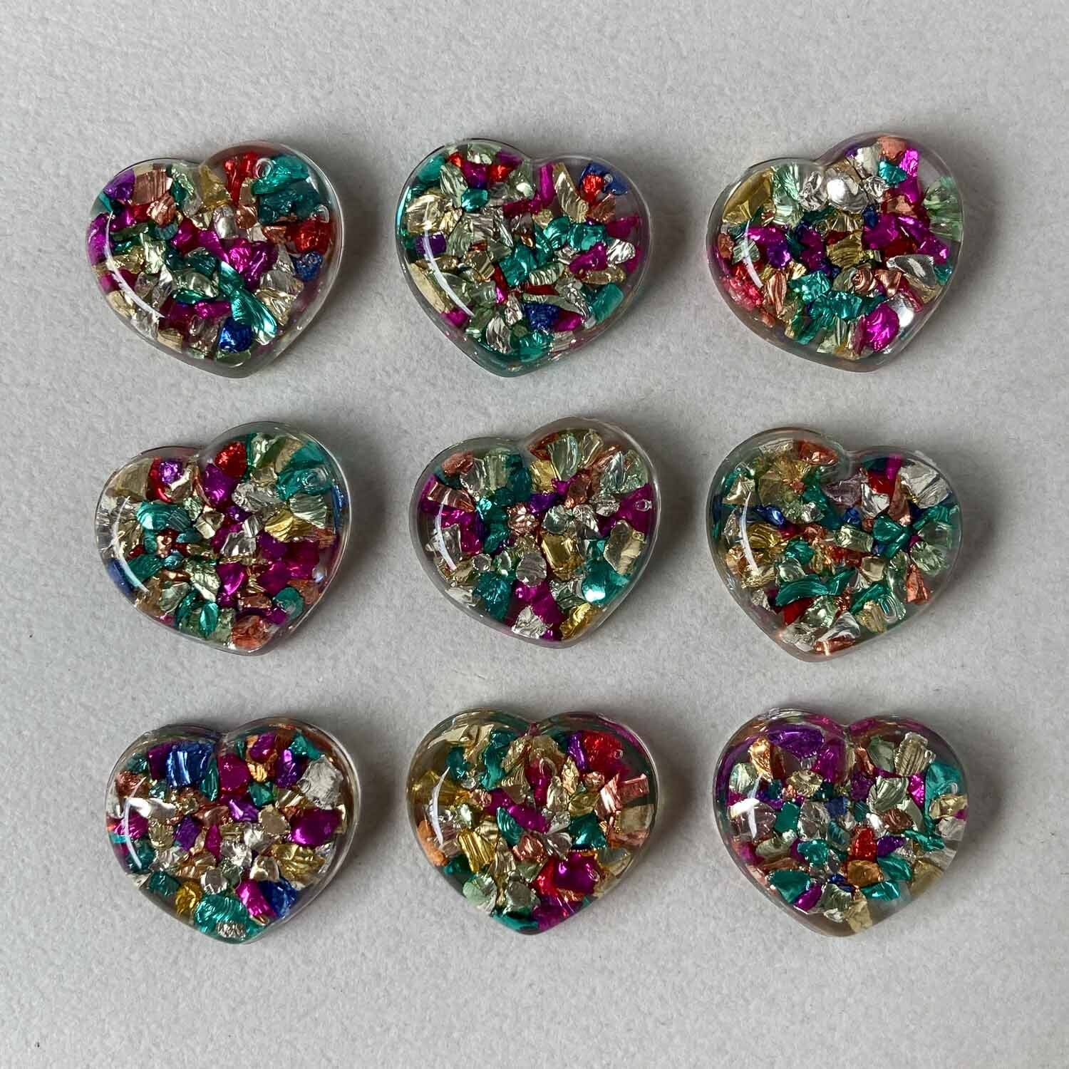 ランダムホロ入りハートのデコパーツ（20mm） | Dua-アクセサリー